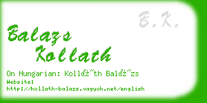 balazs kollath business card